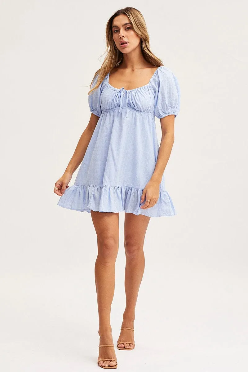 Blue Skater Dress Short Sleeve Mini sold by Ally Fashion product image thumbnail 2