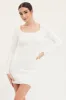 White Dress Long Sleeve Mini Knit sold by Ally Fashion