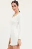 White Dress Long Sleeve Mini Knit sold by Ally Fashion