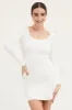 White Dress Long Sleeve Mini Knit sold by Ally Fashion