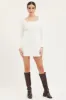 White Dress Long Sleeve Mini Knit sold by Ally Fashion