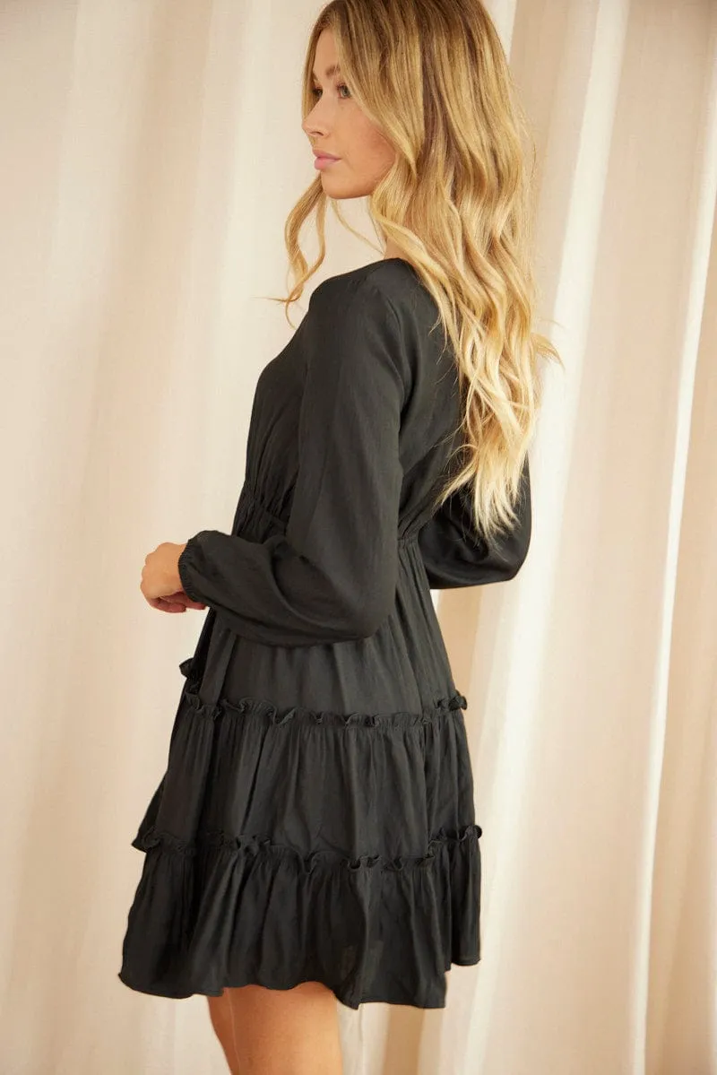 Black Skater Dress Long Sleeve sold by Ally Fashion product image thumbnail 4