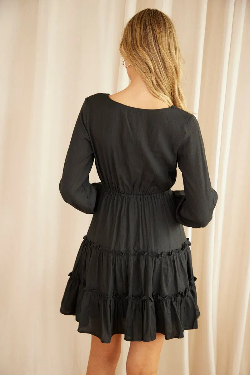 Black Skater Dress Long Sleeve sold by Ally Fashion product image thumbnail 5