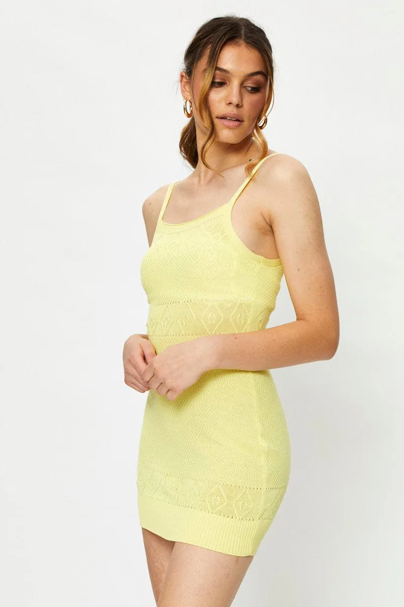 Yellow Knit Dress Sleeveless Mini sold by Ally Fashion