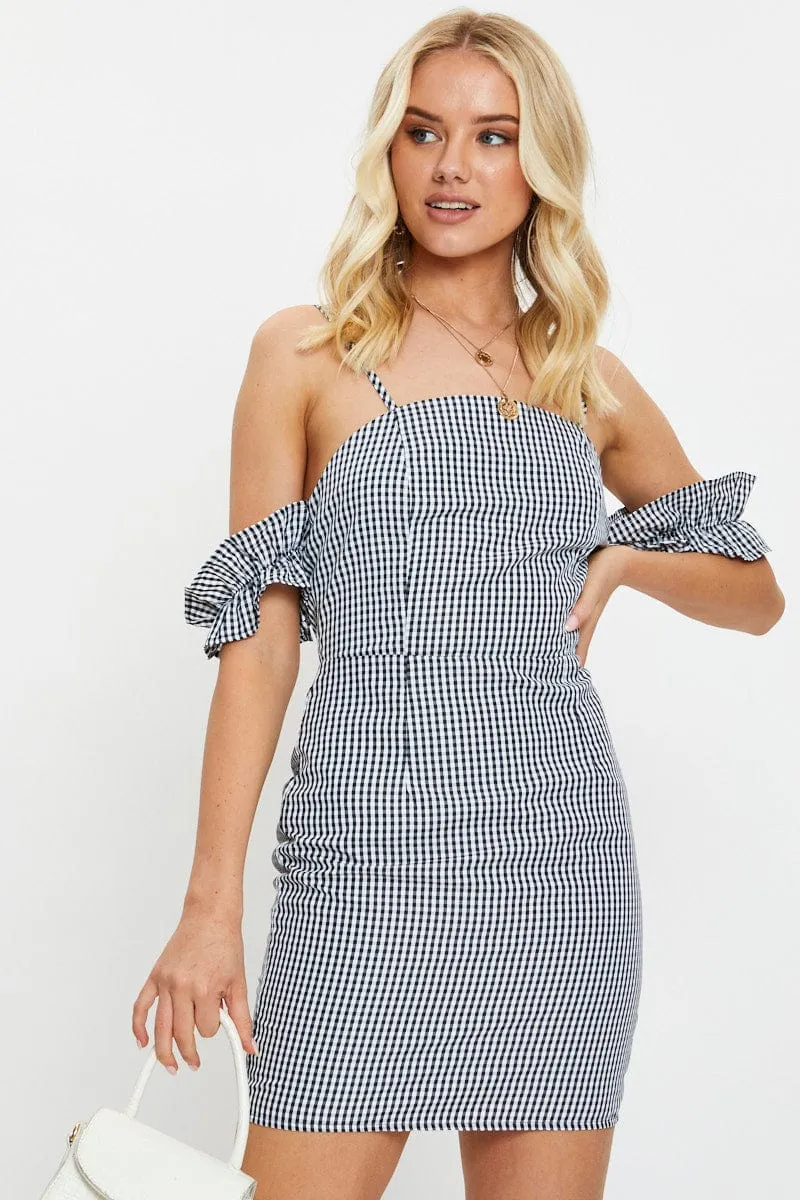 Check Gingham Off Shoulder Mini Dress sold by Ally Fashion product image thumbnail 2