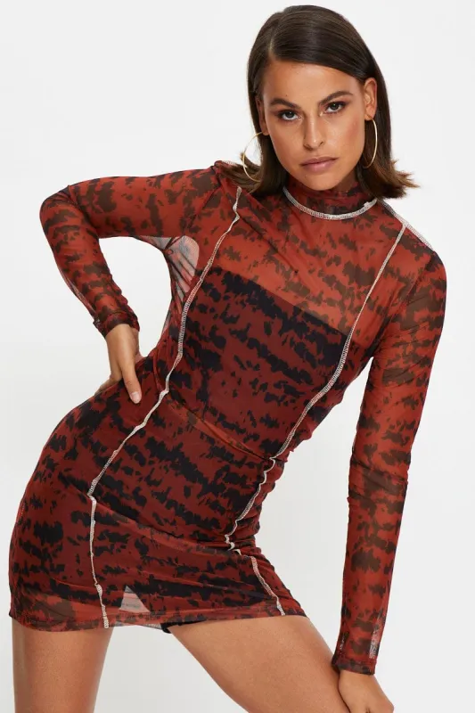Print Tie Dye Overlocked Bodycon Dress sold by Ally Fashion
