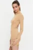 Beige Ribbed Bodycon Dress sold by Ally Fashion