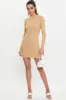 Beige Ribbed Bodycon Dress sold by Ally Fashion
