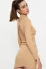 Beige Ribbed Bodycon Dress sold by Ally Fashion