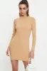 Beige Ribbed Bodycon Dress sold by Ally Fashion
