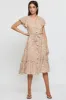 Geo Print Midi Dress Short Sleeve sold by Ally Fashion