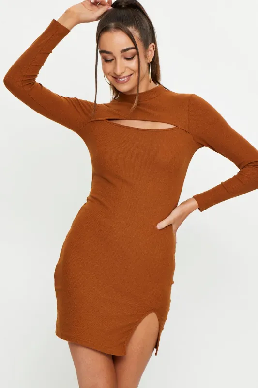 Brown Shrug Bodycon Dress sold by Ally Fashion