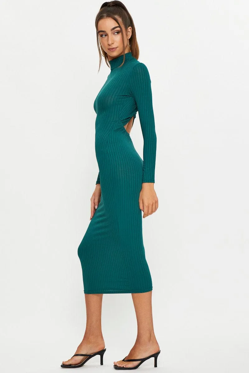 Green Twist Back Bodycon Dress sold by Ally Fashion product image thumbnail 3