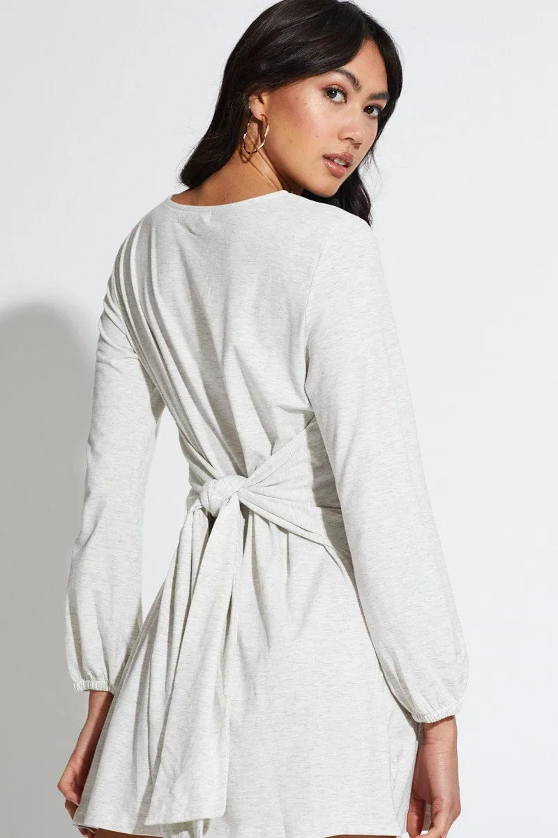 Grey Mini Dress Long Sleeve sold by Ally Fashion product image thumbnail 2