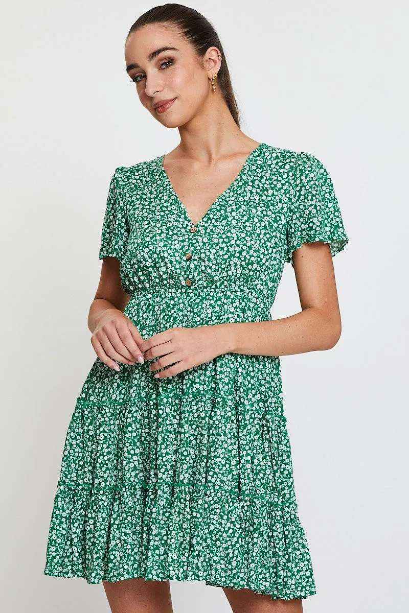 Print Skater Dress Short Sleeve Mini sold by Ally Fashion product image thumbnail 3