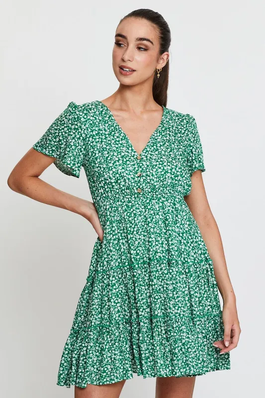Print Skater Dress Short Sleeve Mini sold by Ally Fashion