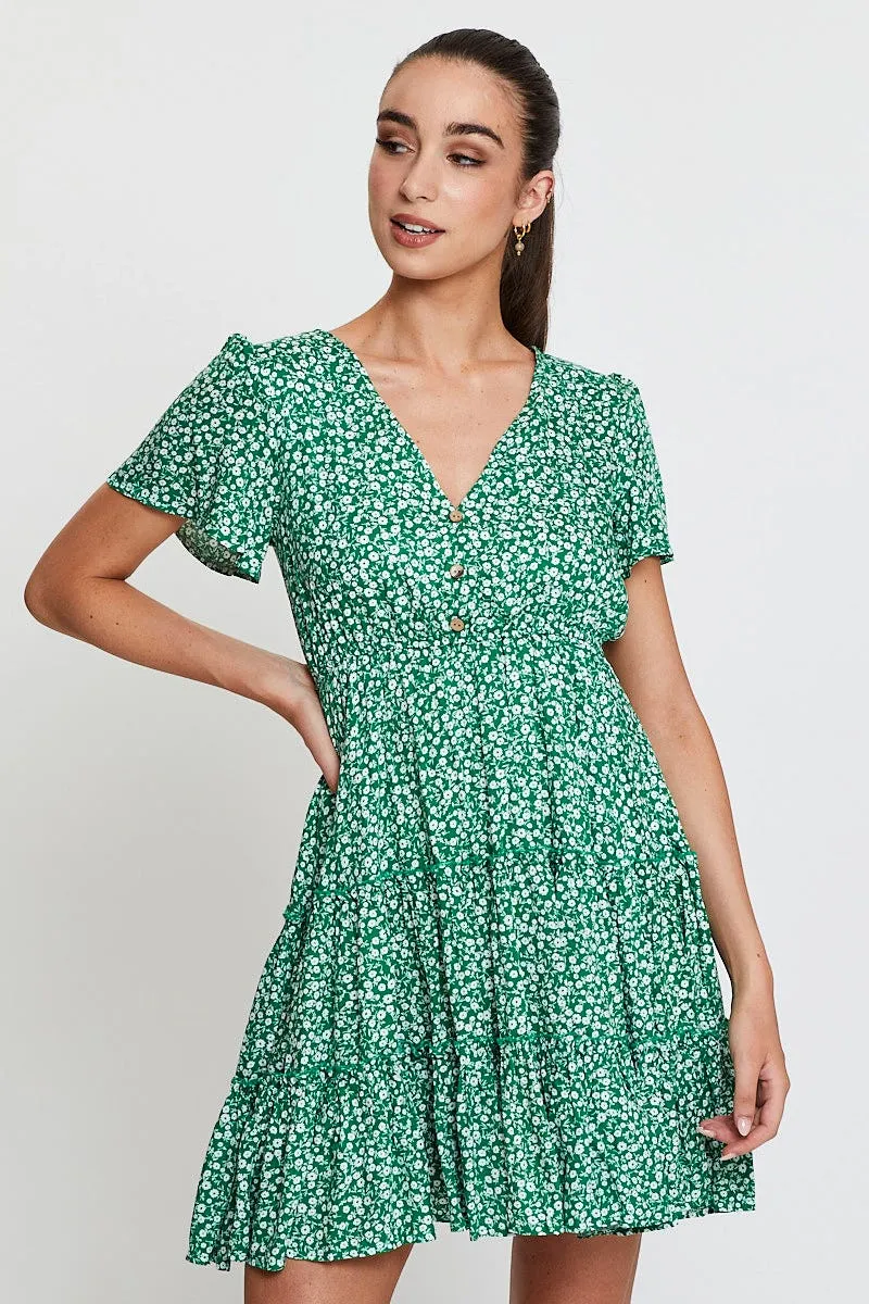 Print Skater Dress Short Sleeve Mini sold by Ally Fashion
