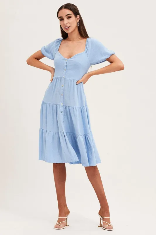 Blue Midi Dress Sweetheart sold by Ally Fashion