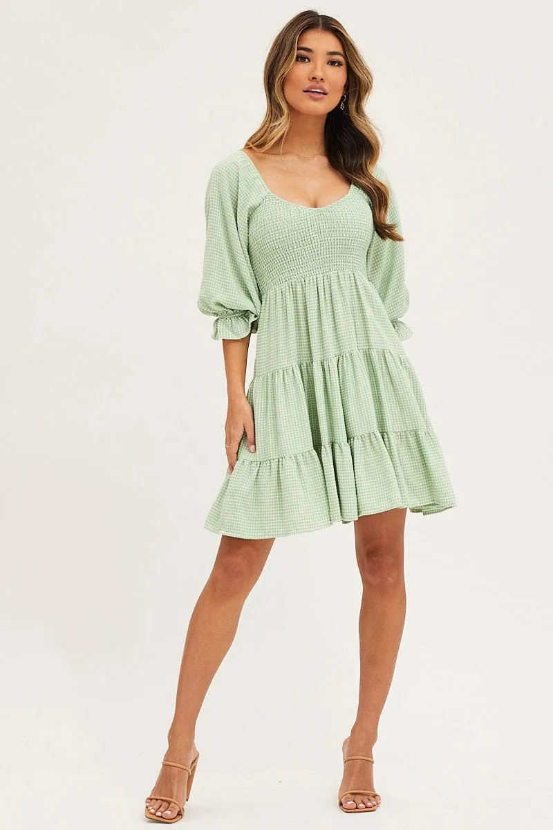 Check Mini Dress Short Sleeve sold by Ally Fashion product image thumbnail 2