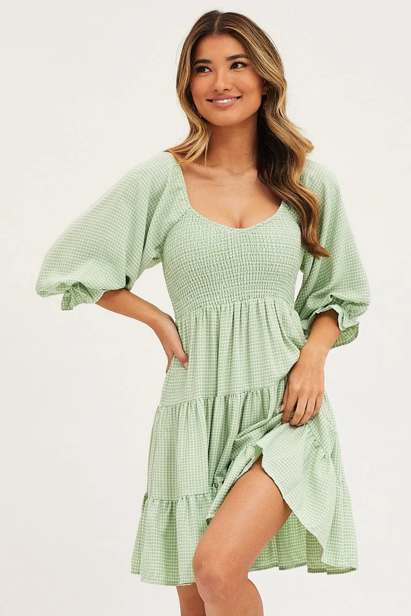 Check Mini Dress Short Sleeve sold by Ally Fashion