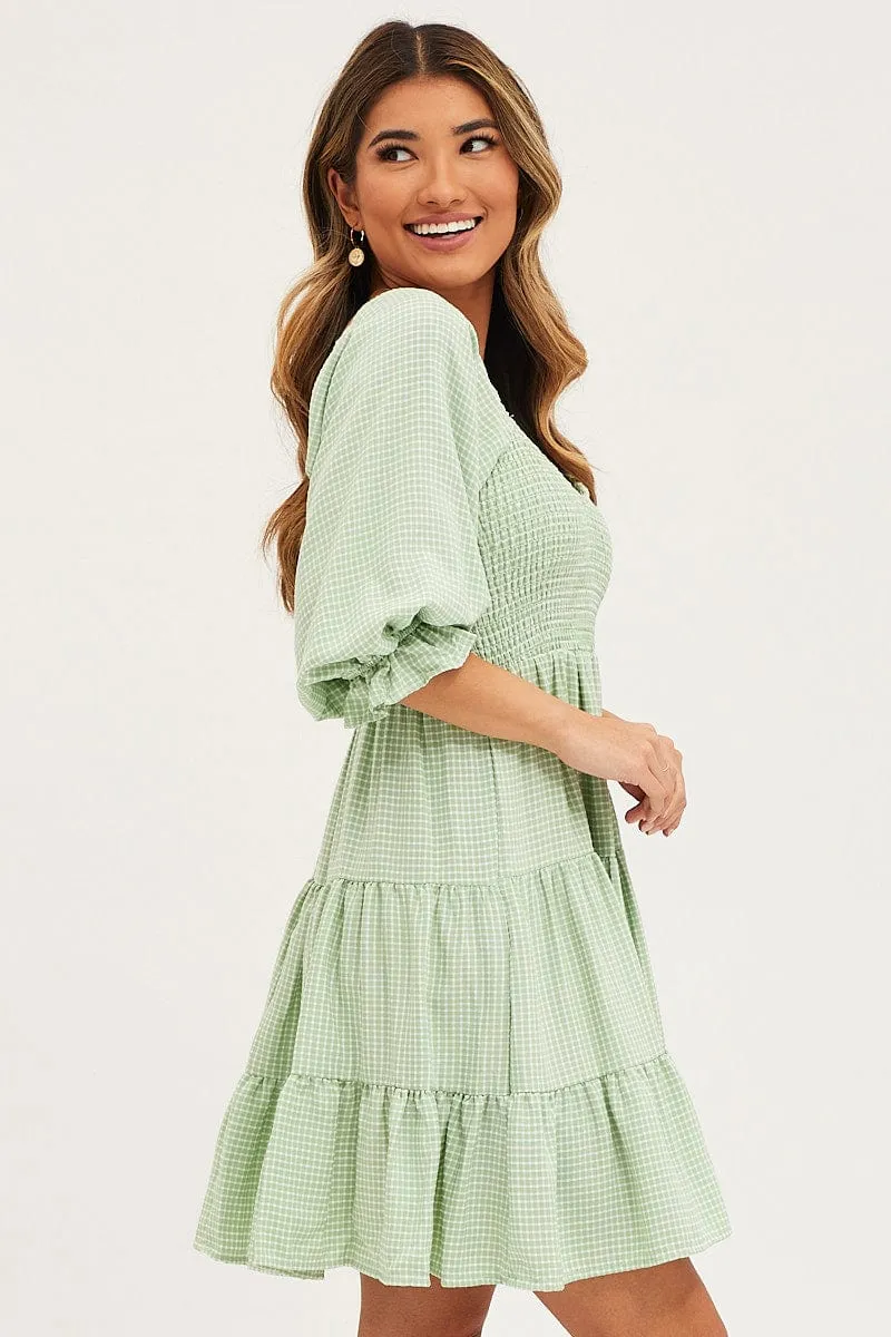 Check Mini Dress Short Sleeve sold by Ally Fashion product image thumbnail 4