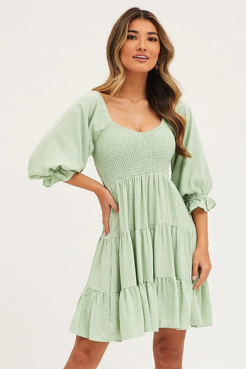 Check Mini Dress Short Sleeve sold by Ally Fashion product image thumbnail 3