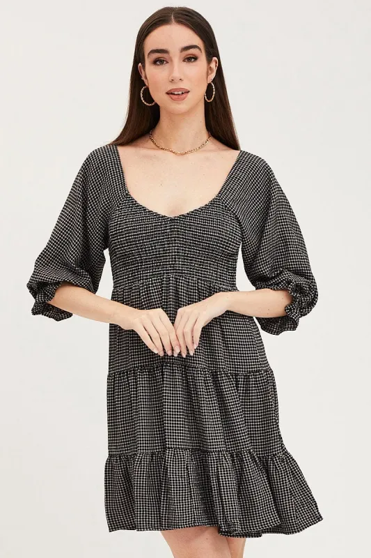 Check Mini Dress Short Sleeve sold by Ally Fashion