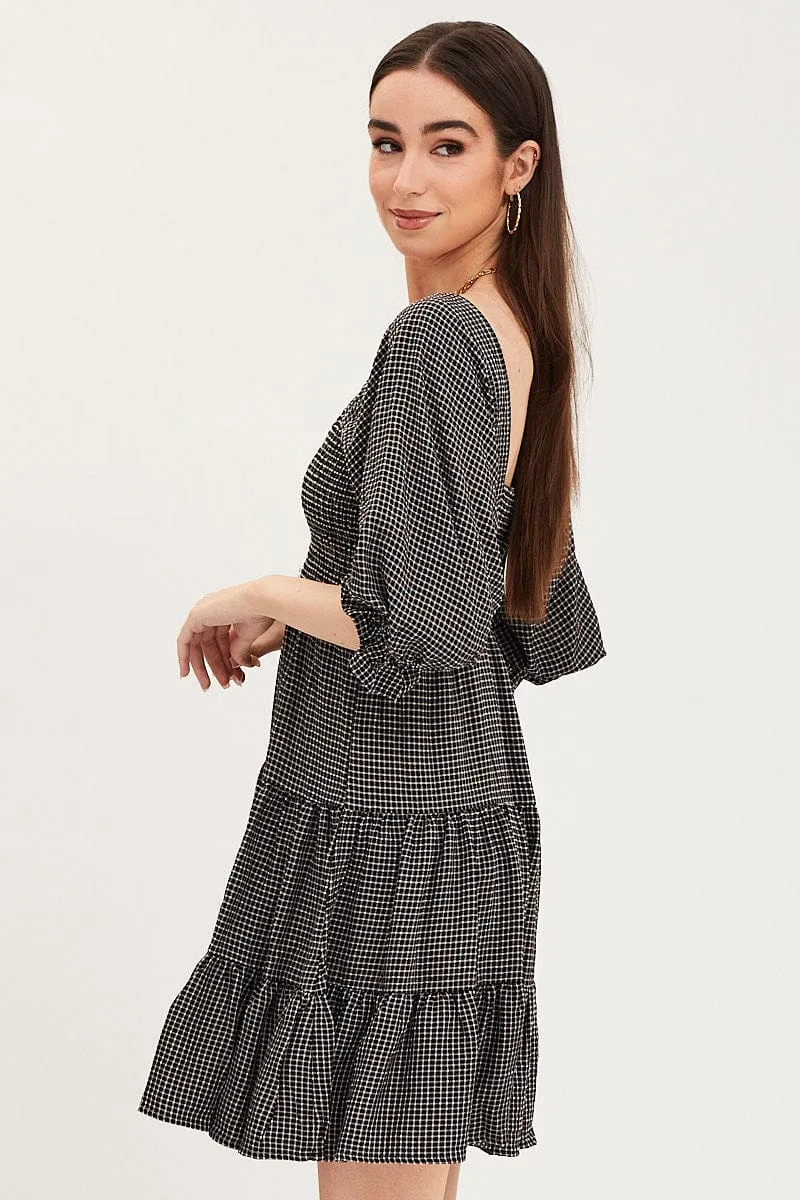 Check Mini Dress Short Sleeve sold by Ally Fashion product image thumbnail 4