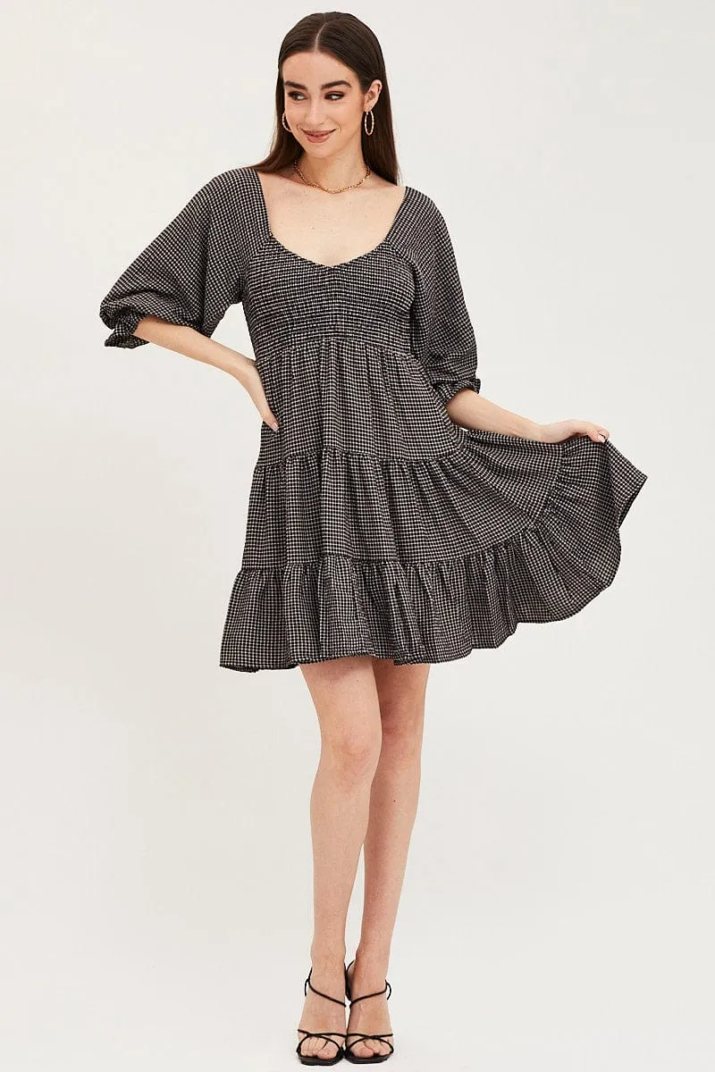 Check Mini Dress Short Sleeve sold by Ally Fashion product image thumbnail 2