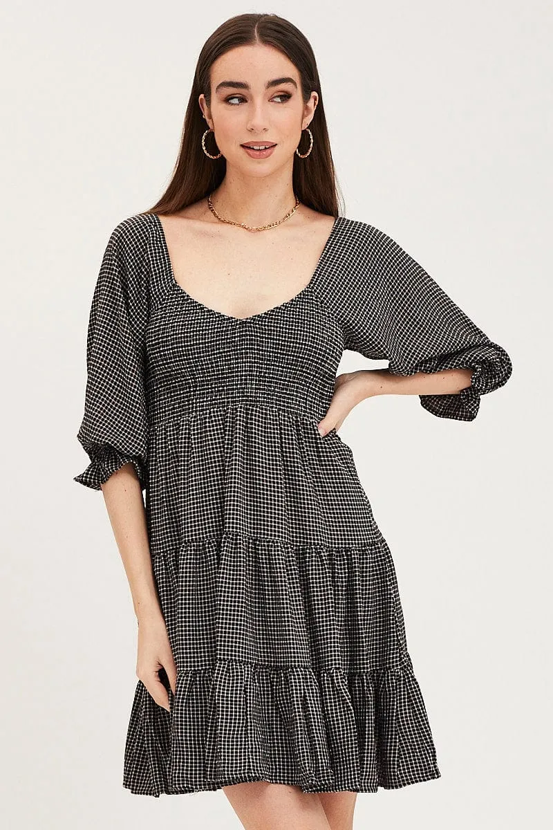 Check Mini Dress Short Sleeve sold by Ally Fashion product image thumbnail 3