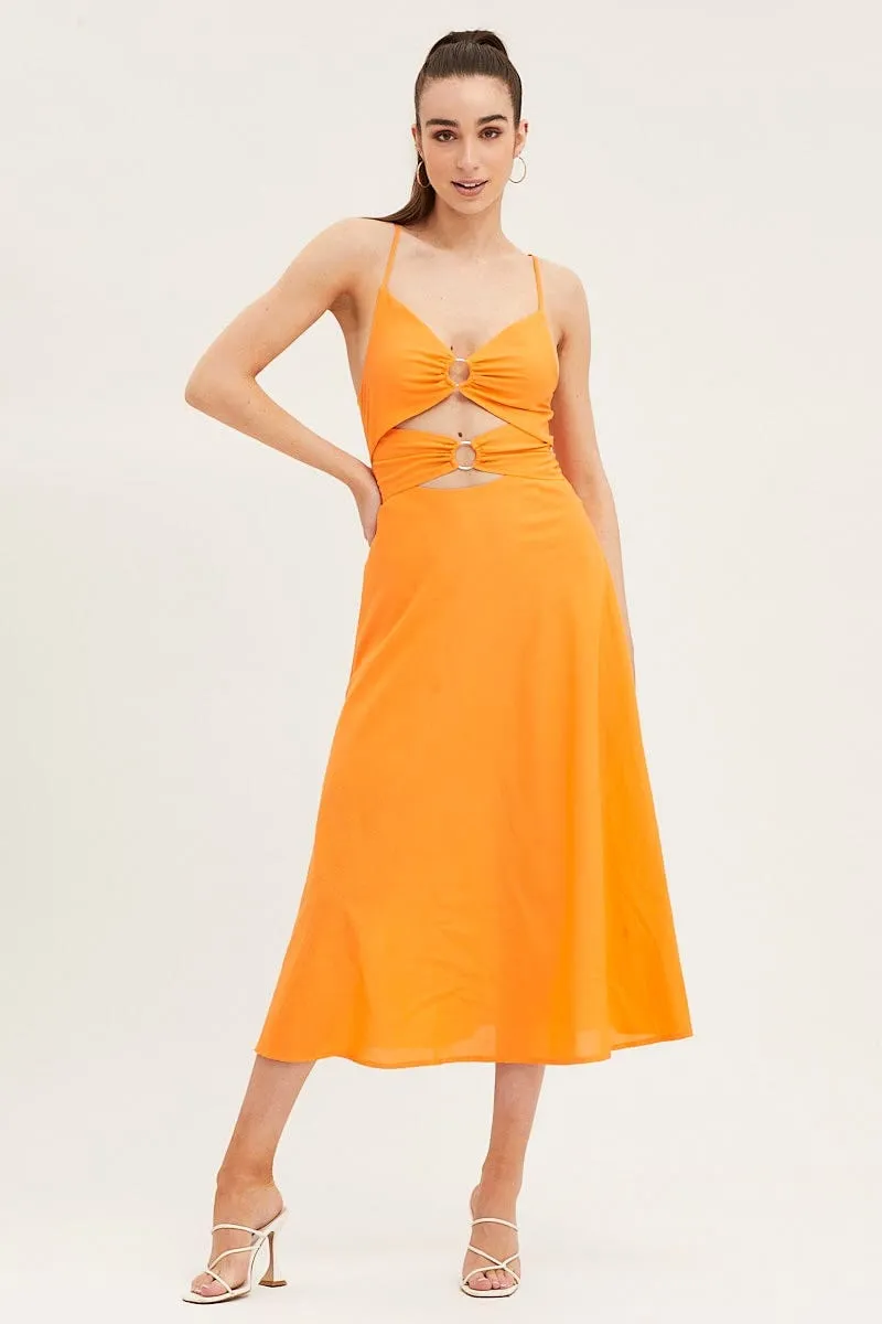 Orange A Line Dress Midi sold by Ally Fashion