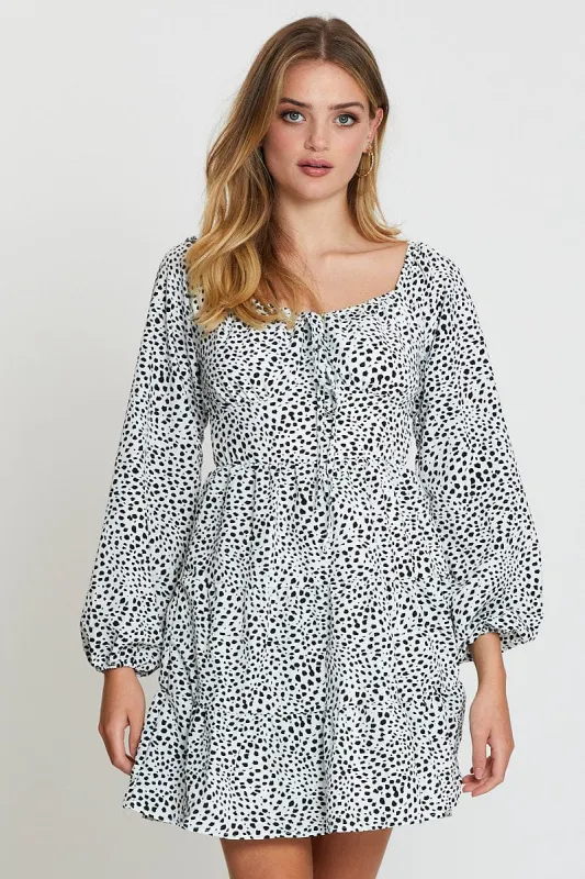 Print Mini Dress Short Sleeve sold by Ally Fashion