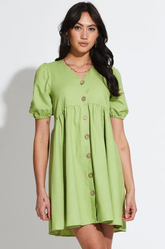 Green Mini Dress Short Sleeve sold by Ally Fashion