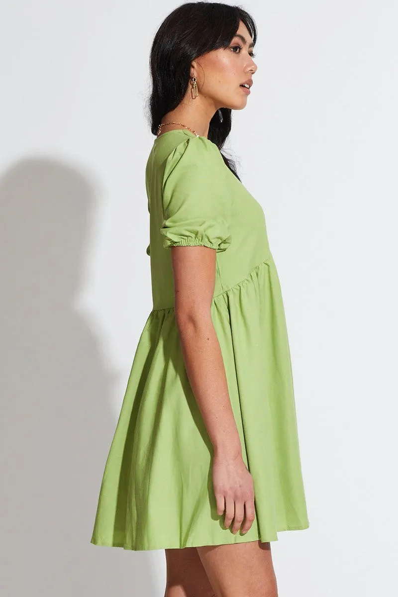 Green Mini Dress Short Sleeve sold by Ally Fashion product image thumbnail 4