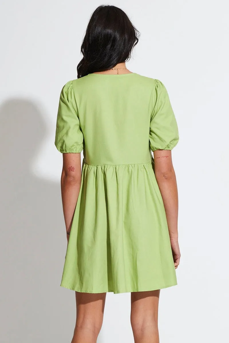 Green Mini Dress Short Sleeve sold by Ally Fashion product image thumbnail 3