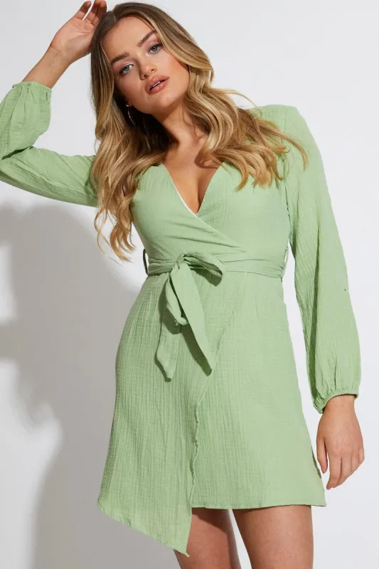Green Mini Dress Short Sleeve sold by Ally Fashion