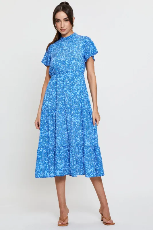 Geo Print Midi Dress Short Sleeve sold by Ally Fashion