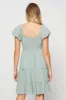 Green Mini Dress Puff Sleeve Skater sold by Ally Fashion