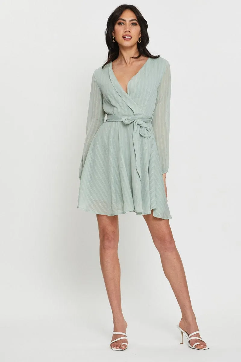 Green Mini Dress Long Sleeve sold by Ally Fashion product image thumbnail 2