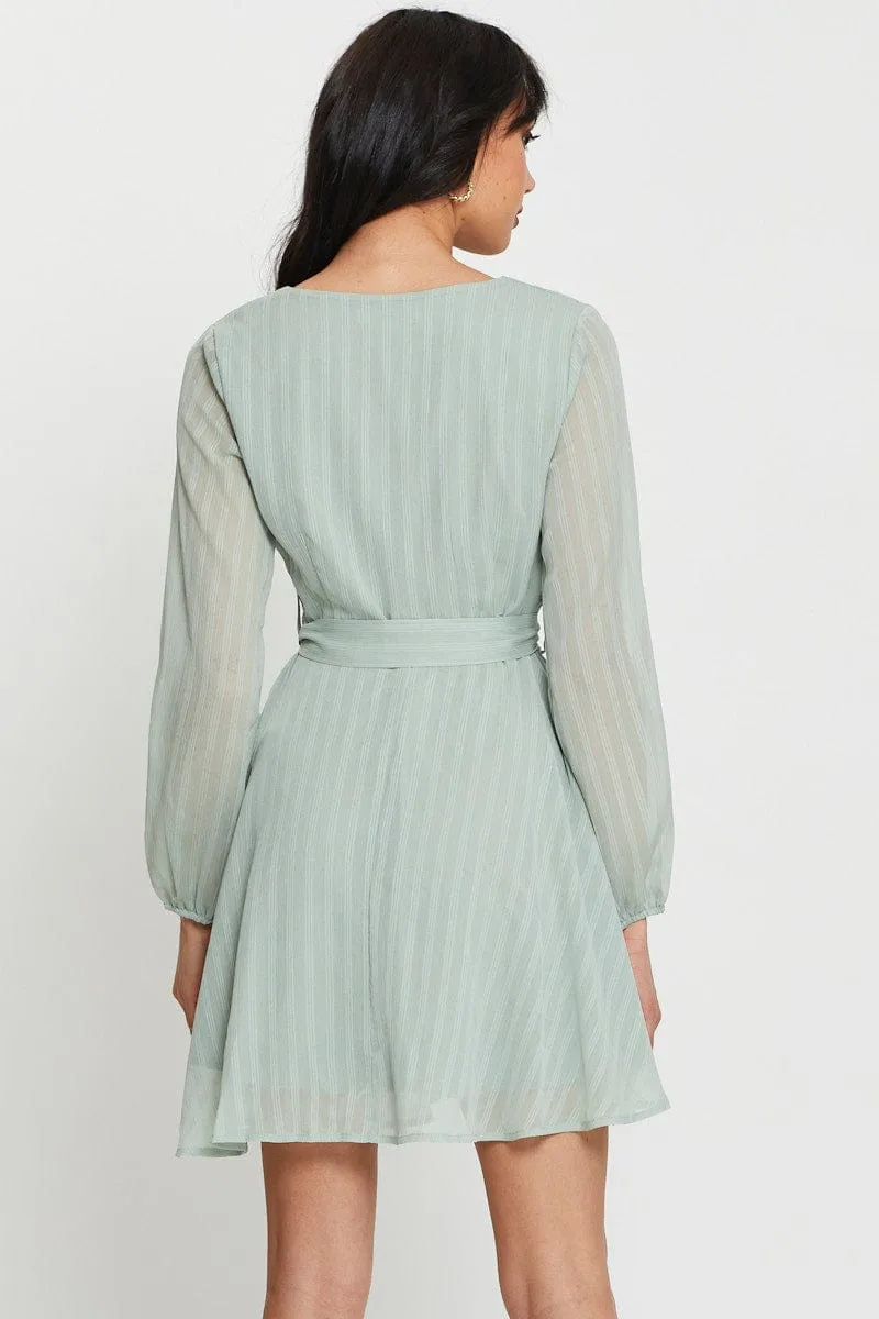 Green Mini Dress Long Sleeve sold by Ally Fashion product image thumbnail 4