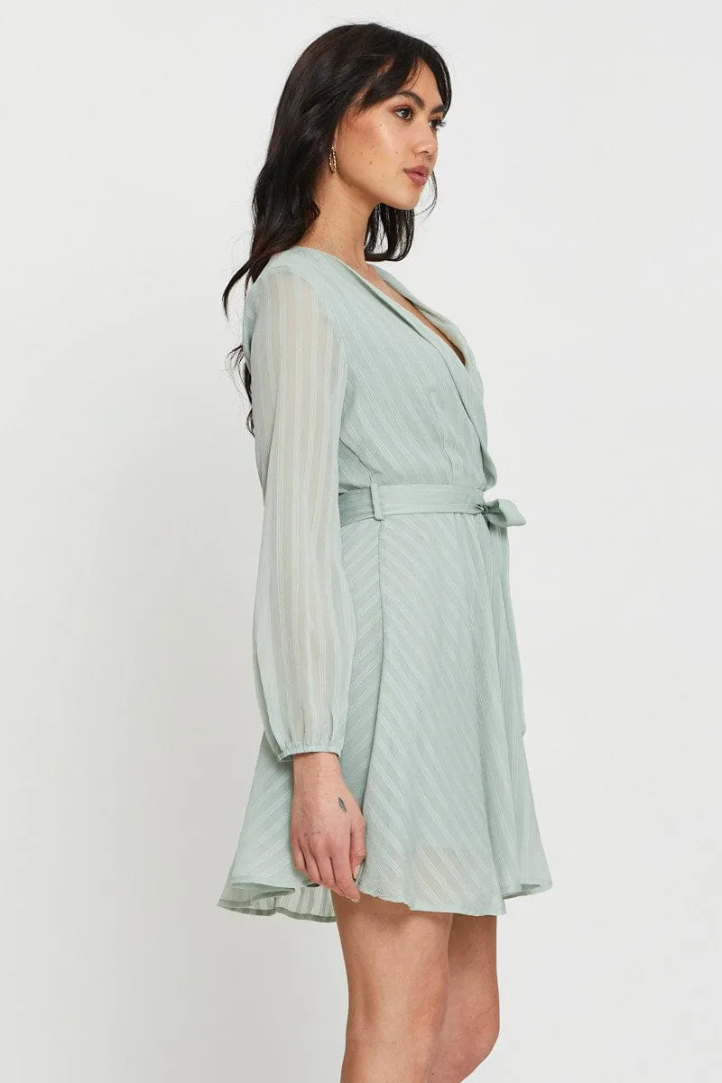 Green Mini Dress Long Sleeve sold by Ally Fashion product image thumbnail 3