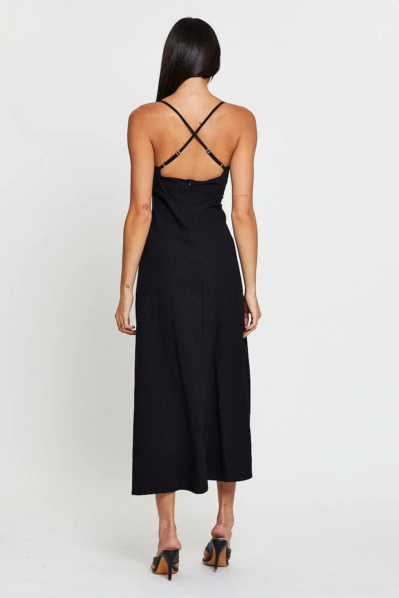 Black A Line Dress Sleeveless Midi sold by Ally Fashion product image thumbnail 5