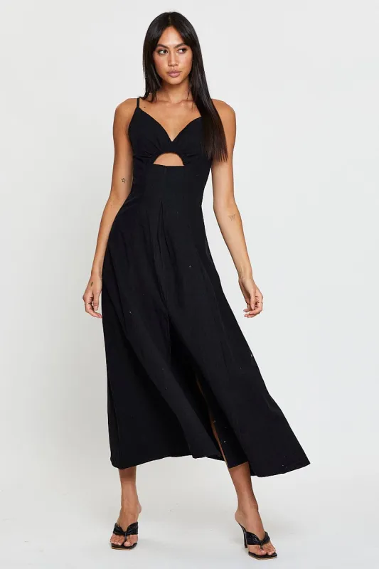 Black A Line Dress Sleeveless Midi sold by Ally Fashion