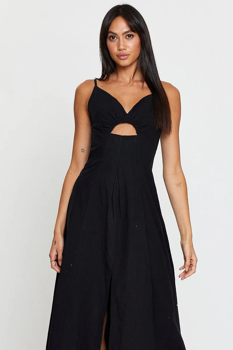 Black A Line Dress Sleeveless Midi sold by Ally Fashion product image thumbnail 2
