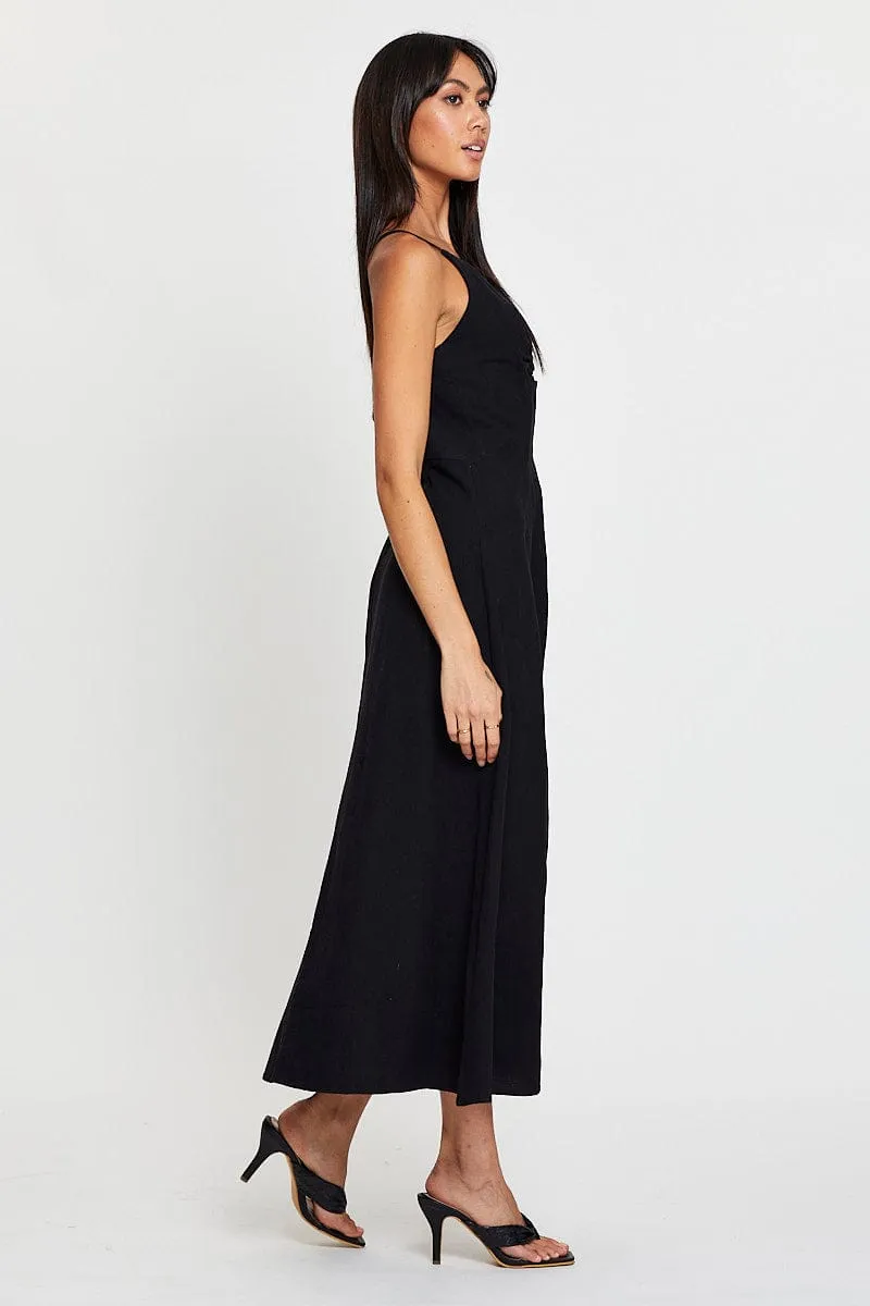 Black A Line Dress Sleeveless Midi sold by Ally Fashion product image thumbnail 4