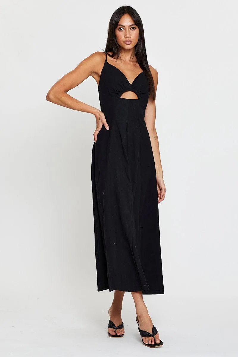 Black A Line Dress Sleeveless Midi sold by Ally Fashion product image thumbnail 3