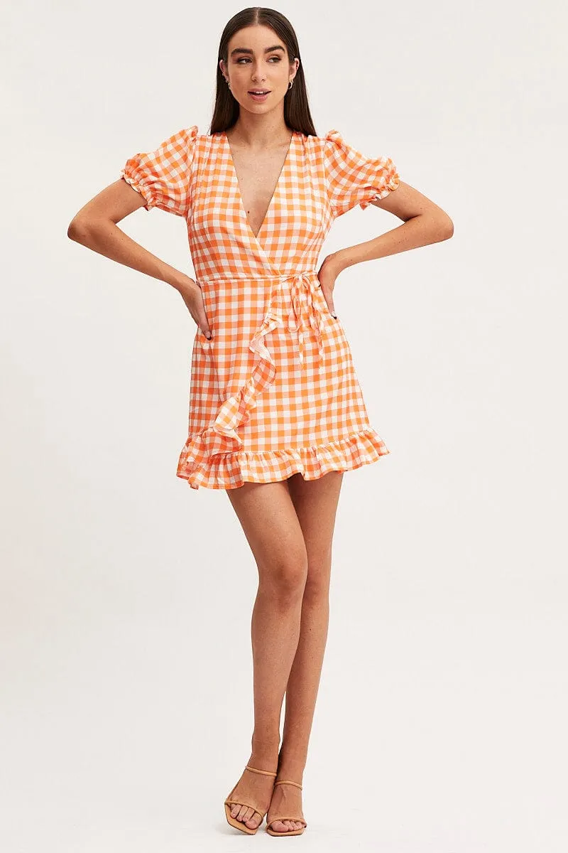 Check Wrap Dress Short Sleeve sold by Ally Fashion product image thumbnail 2