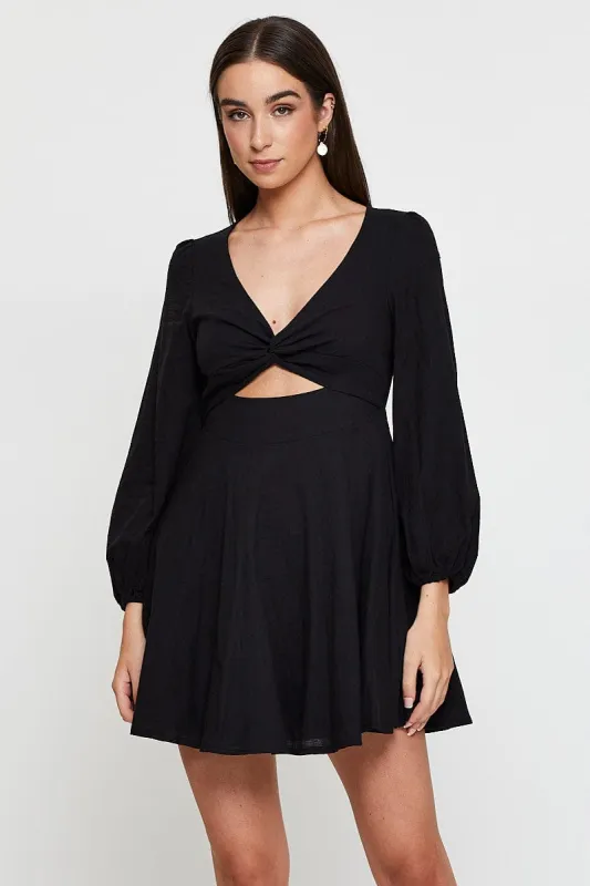 Black Mini Dress Long Sleeve sold by Ally Fashion