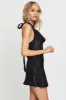 Black Mini Dress Cowl Neck Satin sold by Ally Fashion