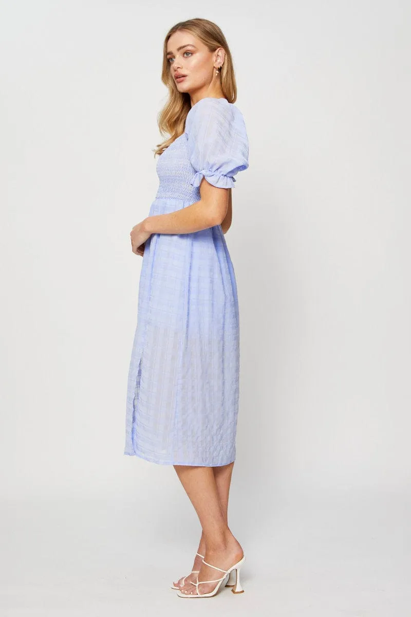 Blue Midi Dress Short Sleeve sold by Ally Fashion product image thumbnail 4